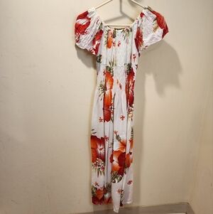 S.B Fhasion Free Size Smocked Floral Light Weight  Casual Dress